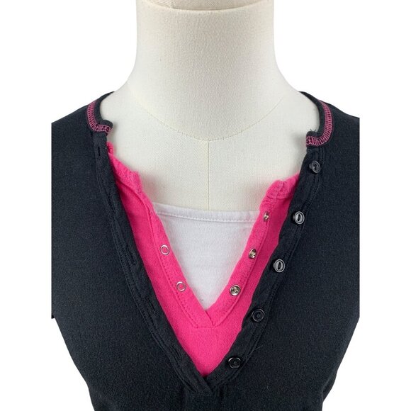 Anxiety Black & Pink Combo Top Large Y2K Style - Picture 5 of 6